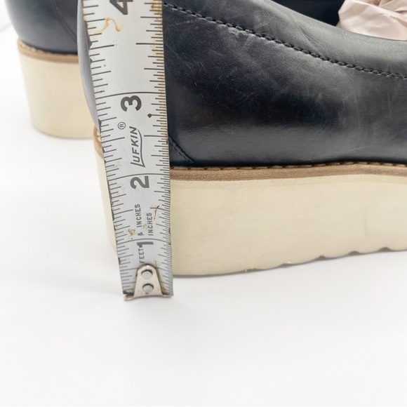 Vince Zeta Platform Shoes Leather Platform Loafers Shoes Black 10M - Picture 9 of 10